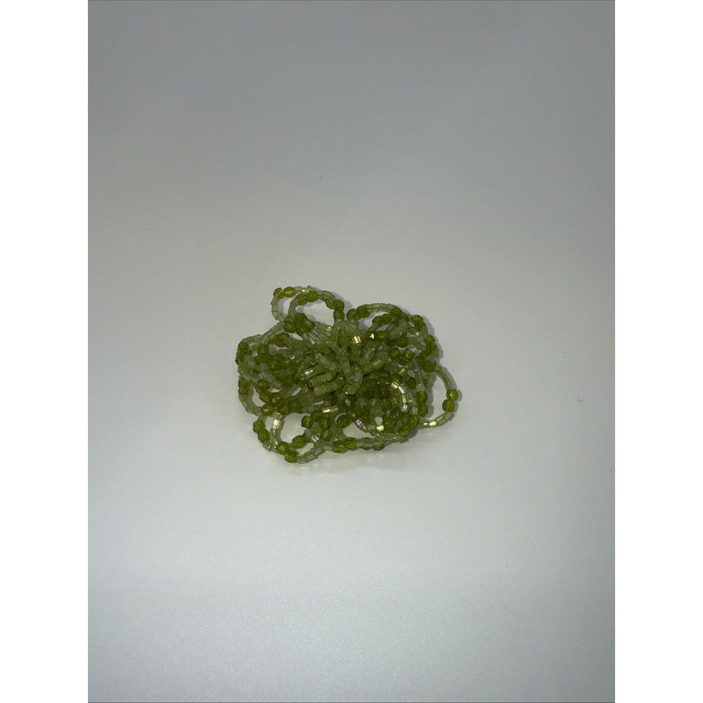 Vintage Chunky Green Glass Beaded‎ Brooch